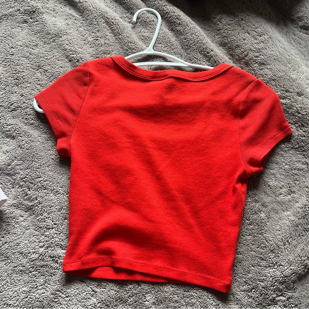 Red Squareneck Top - Picture 2 of 2